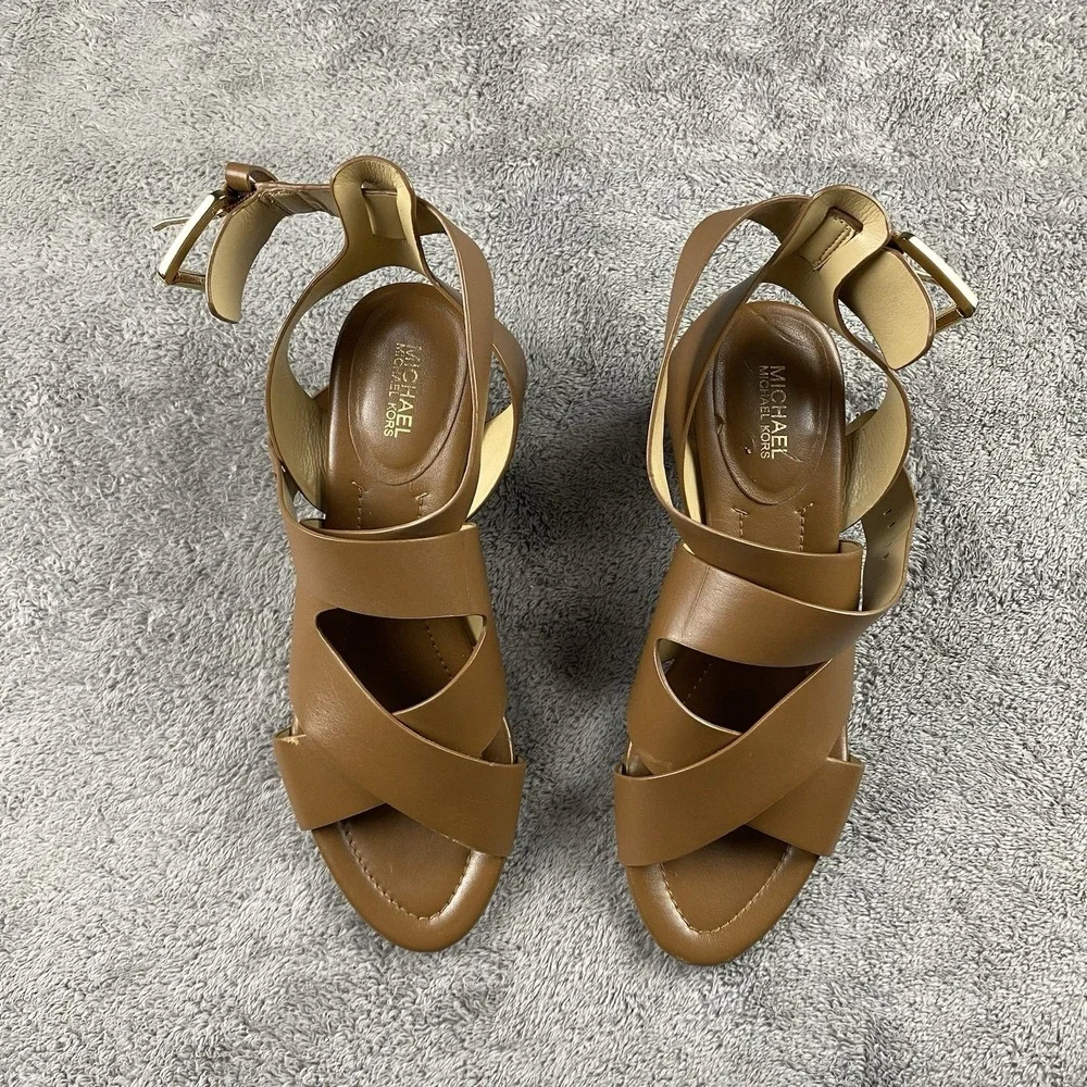 Michael Michael Kors Maribella Sandal Luggage‎ Womens 7.5 Brown